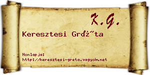 Keresztesi Gréta névjegykártya
